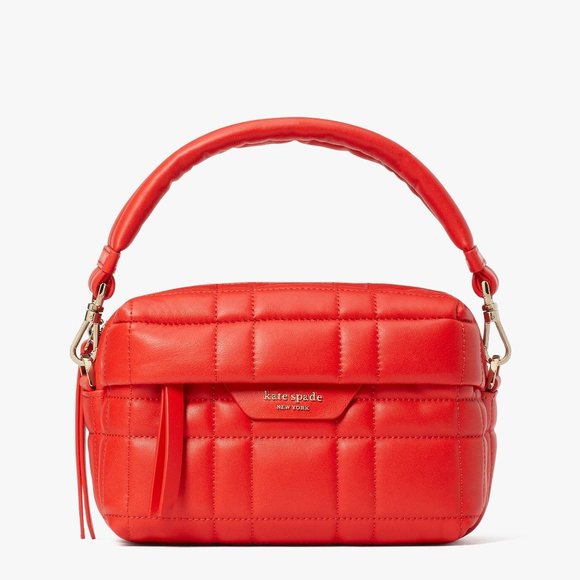 New Kate Spade Softwhere Quilted Leather Small Convertible Crossbody Bright Red - Picture 1 of 4